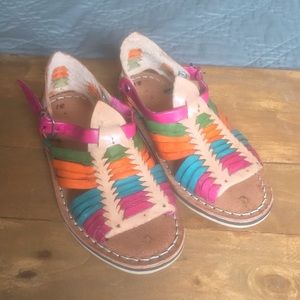 Girl’s Colorful Leather Huaraches
